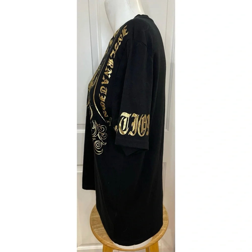 I.N.C Mens French Baroque Graphic T-Shirt Black Gold Paisley Geometric Medium - Picture 7 of 9